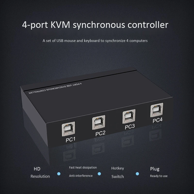 4 порта Usb разветвитель экрана Kvm переключатель синхронный контроллер клавиатура