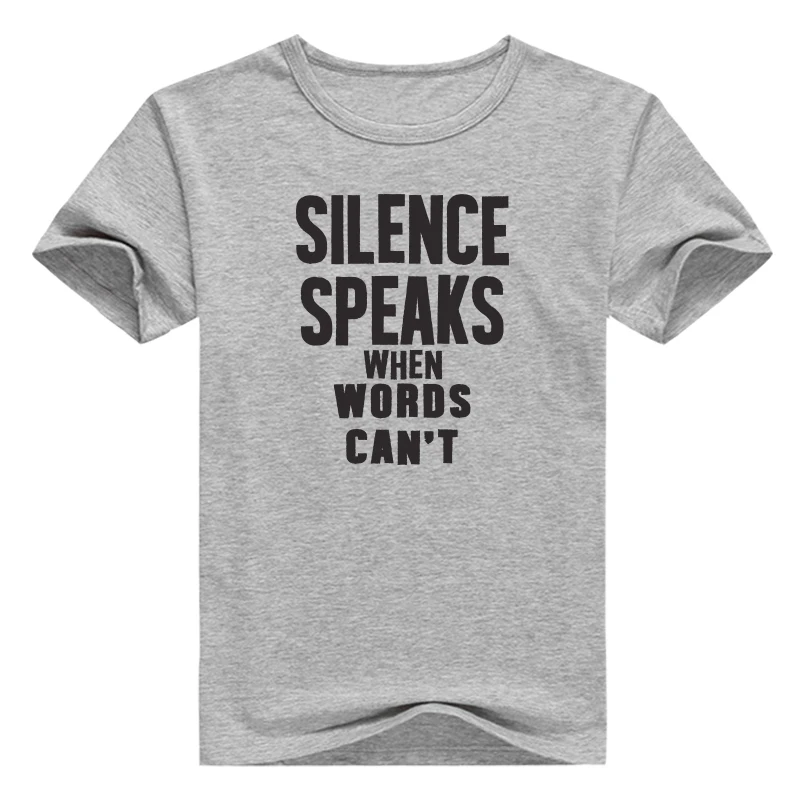 Высокое качество Брендовые мужские футболки беззвучные говорят когда слова не