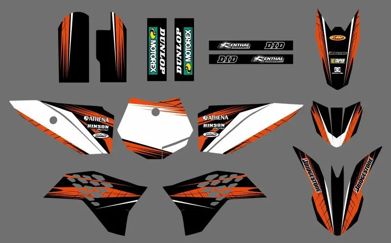 

0550Power(ORANGE&White )New style Team DECALS STICKERS Graphics Kits fit SX50 50CC 50 50SX For KTM50 2009 2010 2011 2012 2013