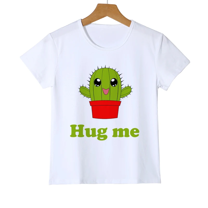Kawaii/футболка с рисунком кактуса для мальчиков детские футболки детская одежда