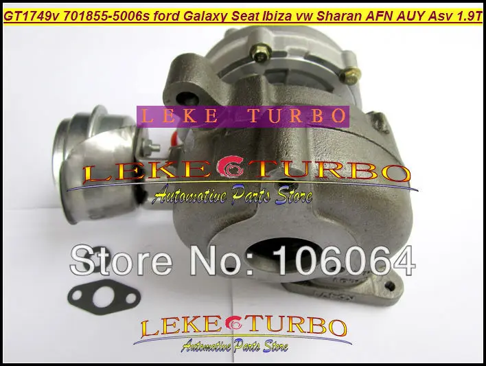 Турбокомпрессор GT1749V 701855 5006S 028145702S для Ford Galaxy Seat Alhambra Ibiza VW Sharan AFN/AUY/ASV/AVG 1.9L TDI|turbo