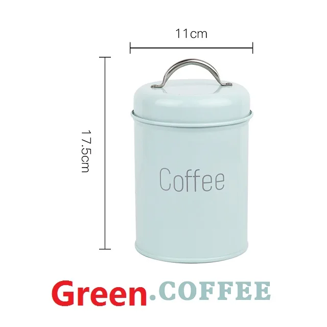 GreenCoffee 1-3 шт./компл. Чай Кофе Suga резервуар для хранения крышка Железный Кухня посуда Многофункциональный Круглая Коробка Чехол бытовые качественные красивые - Цвет: GreenCoffee