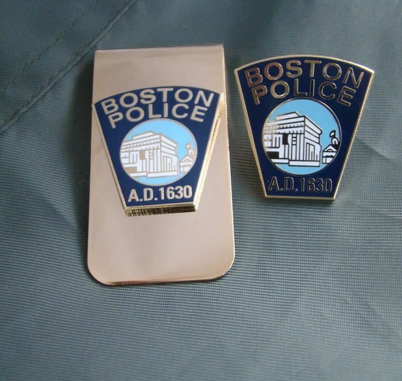 Сувенир US BOSTON CITY металлический зажим для денег и значок-шпилька на лацкан INSIGNIA -