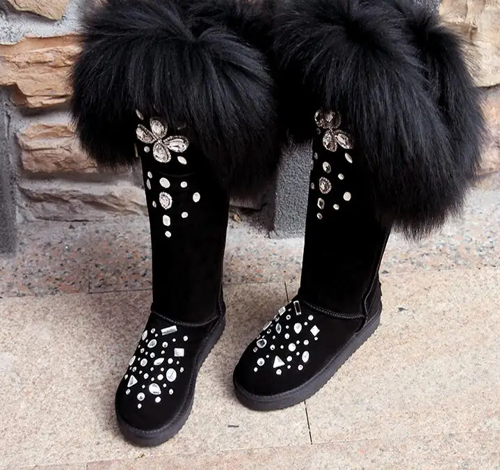 Женские зимние ботинки на меху Sestito высокие сапоги до колена толстой платформе с