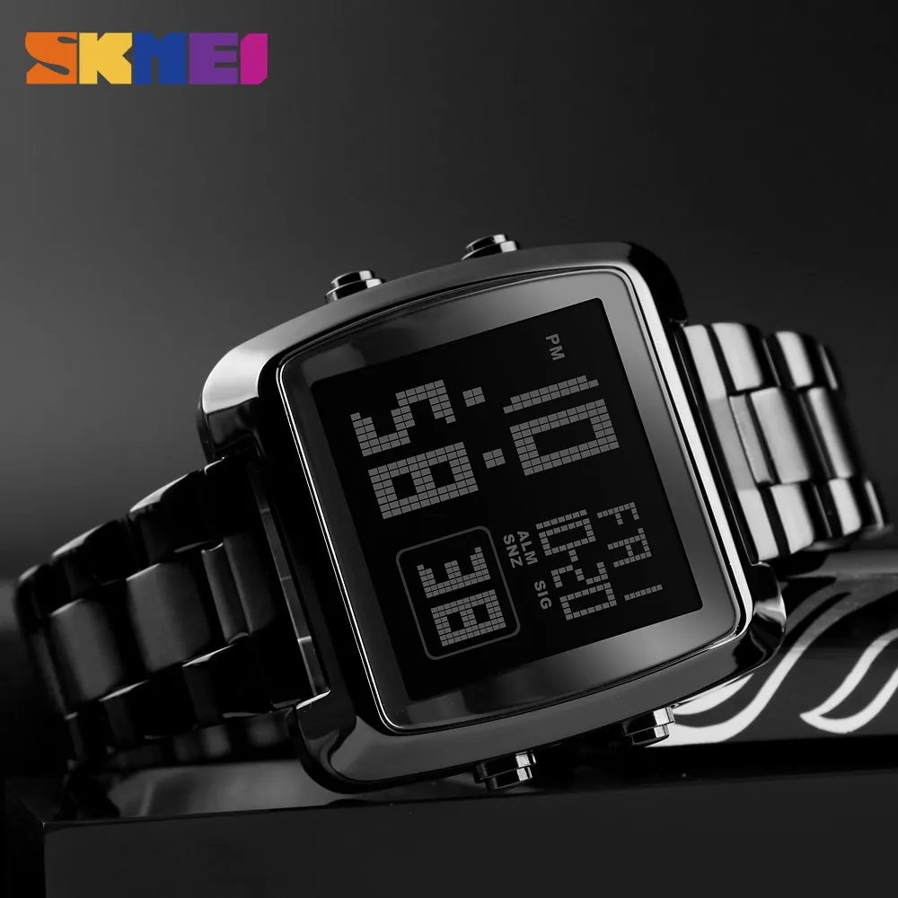 2018 Fashion SKMEI Clock Mens Gold Watches Sports Watch Countdown LED Digital Display Men's Watch Wrist Relogio Masculino Saati