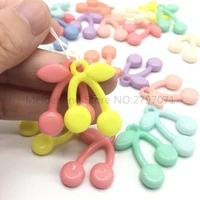 28x20mm plastic acrylic flower fruits beads for jewelry making cherry necklace pendant childrens toys beading 30pcs meideheng