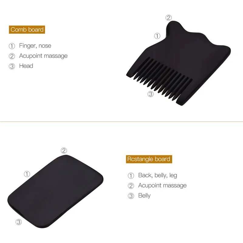 5 шт. массажная доска для лица шеи натурального рога медицинского ухода тела Gua Sha