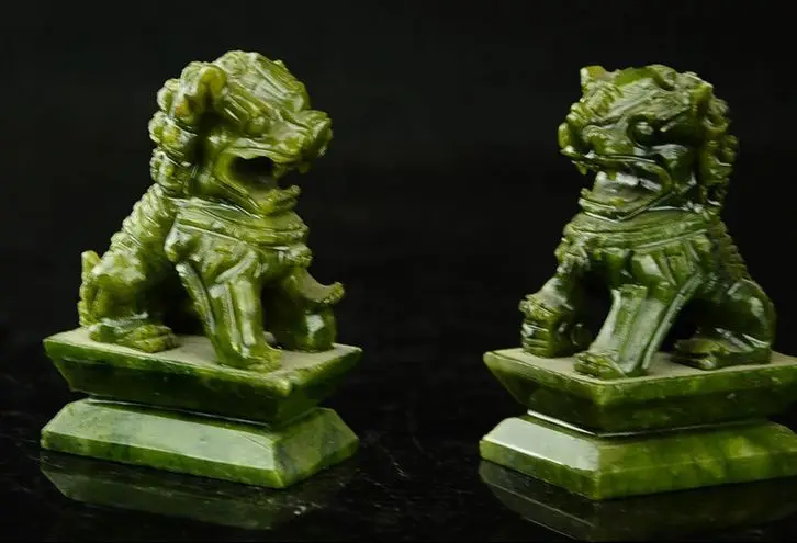Пара 100% китайский натуральный нефрит ручной работы статуи pixiu dragon|statue china|statue