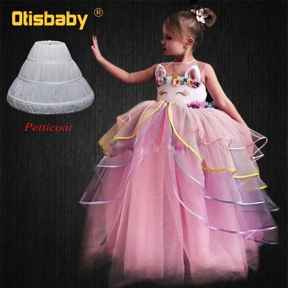 

New Year Costume Ankle Length Girls Unicorn Dress Lace Sleeveless Long Evening Dress Unicorn Girl Party Gown Teenager Dresses
