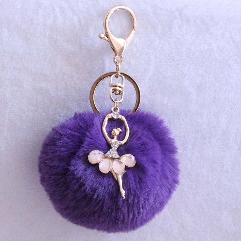 PINXIU Новый Кролик меховой шар брелок сумка кулон шарик плюшевый балетная цепочка