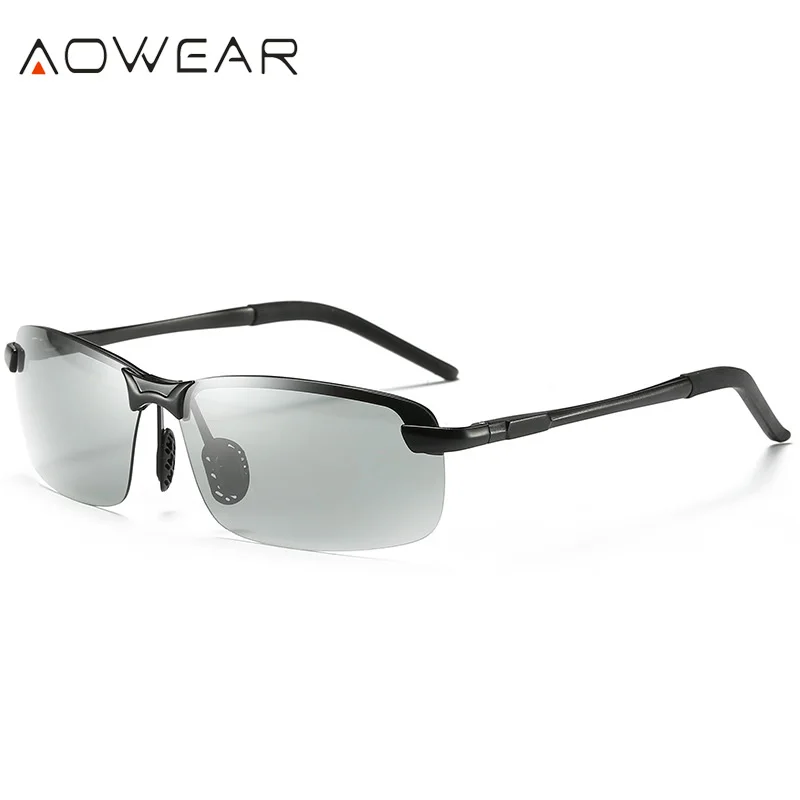 7050A Black AOWEAR, фотохромные солнцезащитные очки, мужские поляризационные HD очки-хамелеоны, очки для дневного и ночного вождения, солнцезащитные очки gafas de so - Цвет линз: 7050A Black