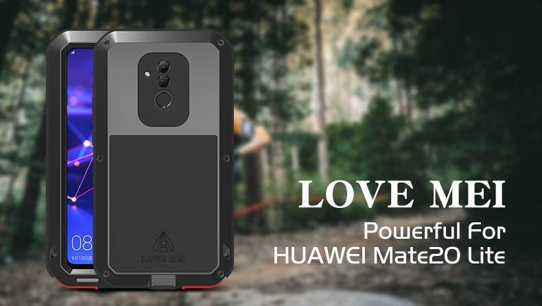 LOVEMEI мощный металлический водонепроницаемый чехол для huawei mate 20 lite mate 20 lt алюминиевая грязевая Противоударная крышка с пленкой Gorilla glass