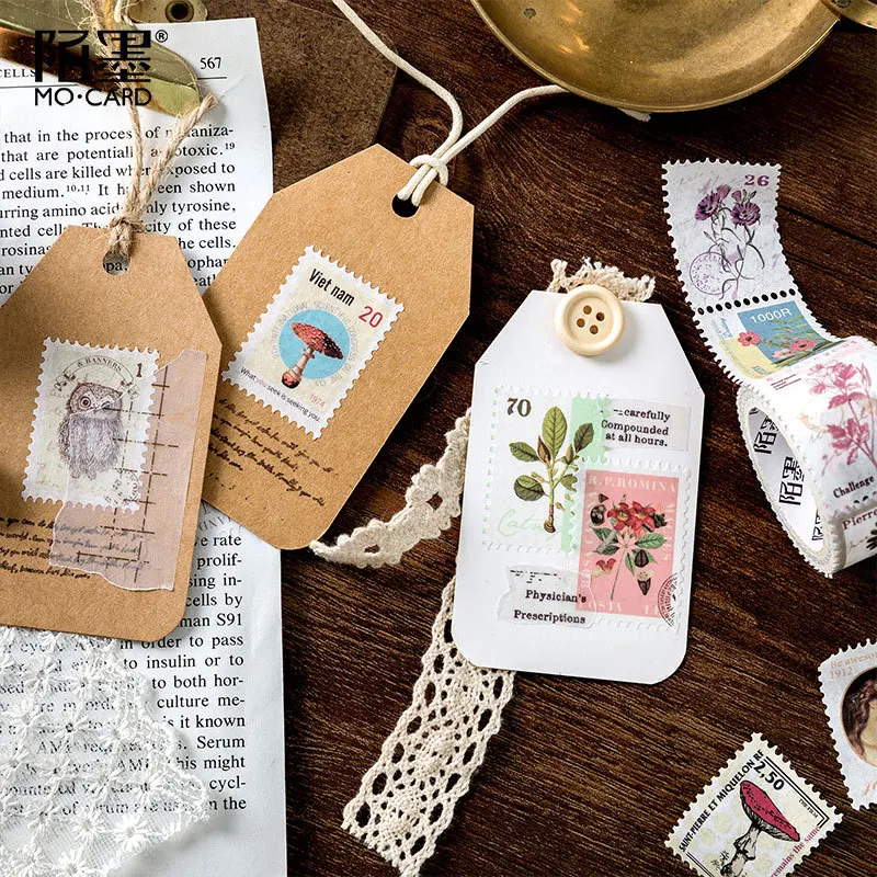 

25mm Vintage Stamp Masking Washi Tape Scrapbooking Creative DIY Diary Journal Decorative Adhesive Tape Seal Stationery Supplies