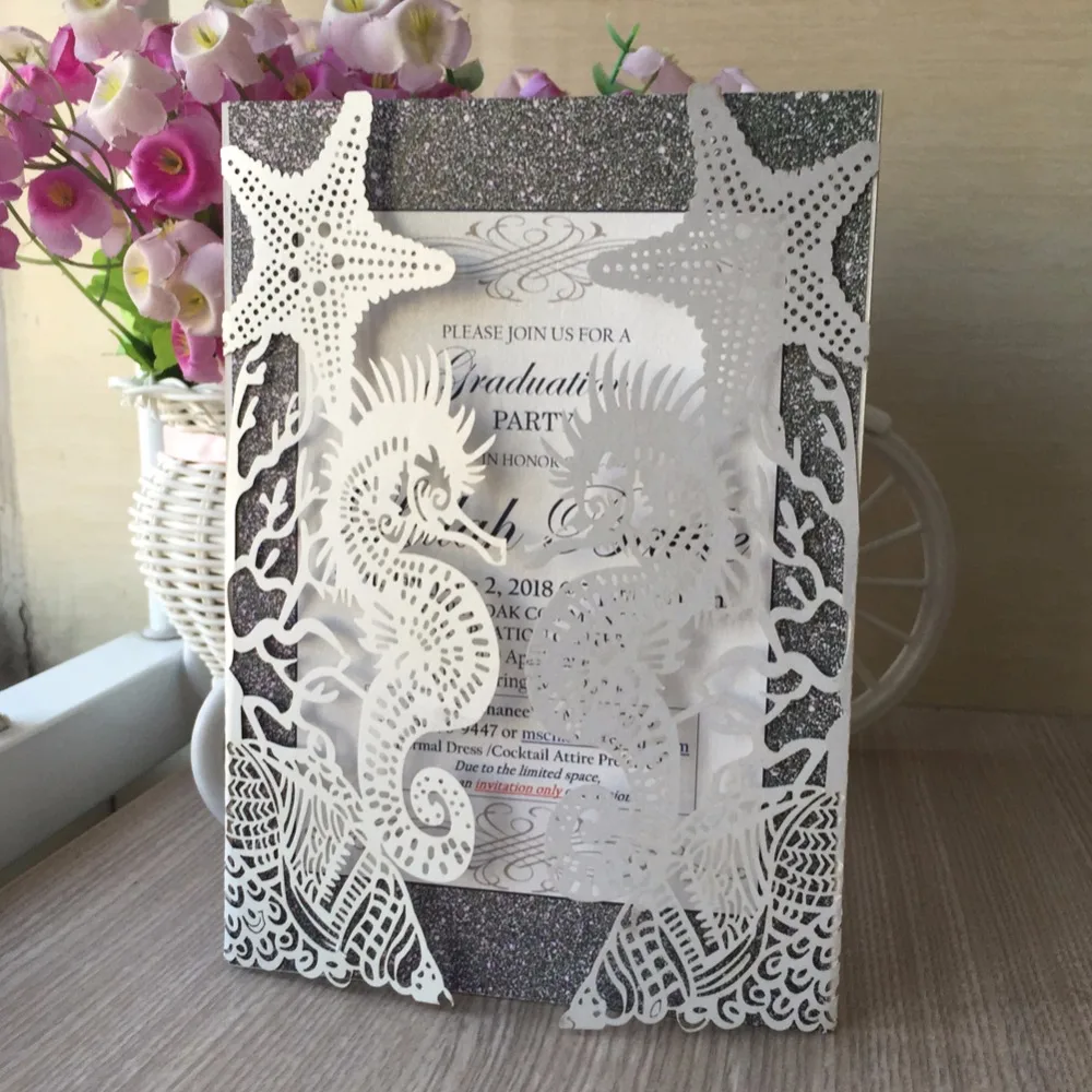 

50pcs/lot Customizable Printable Wedding Invitations Cards Event & Party Supplies Laser Cut Marriage Wedding Invitations Cards