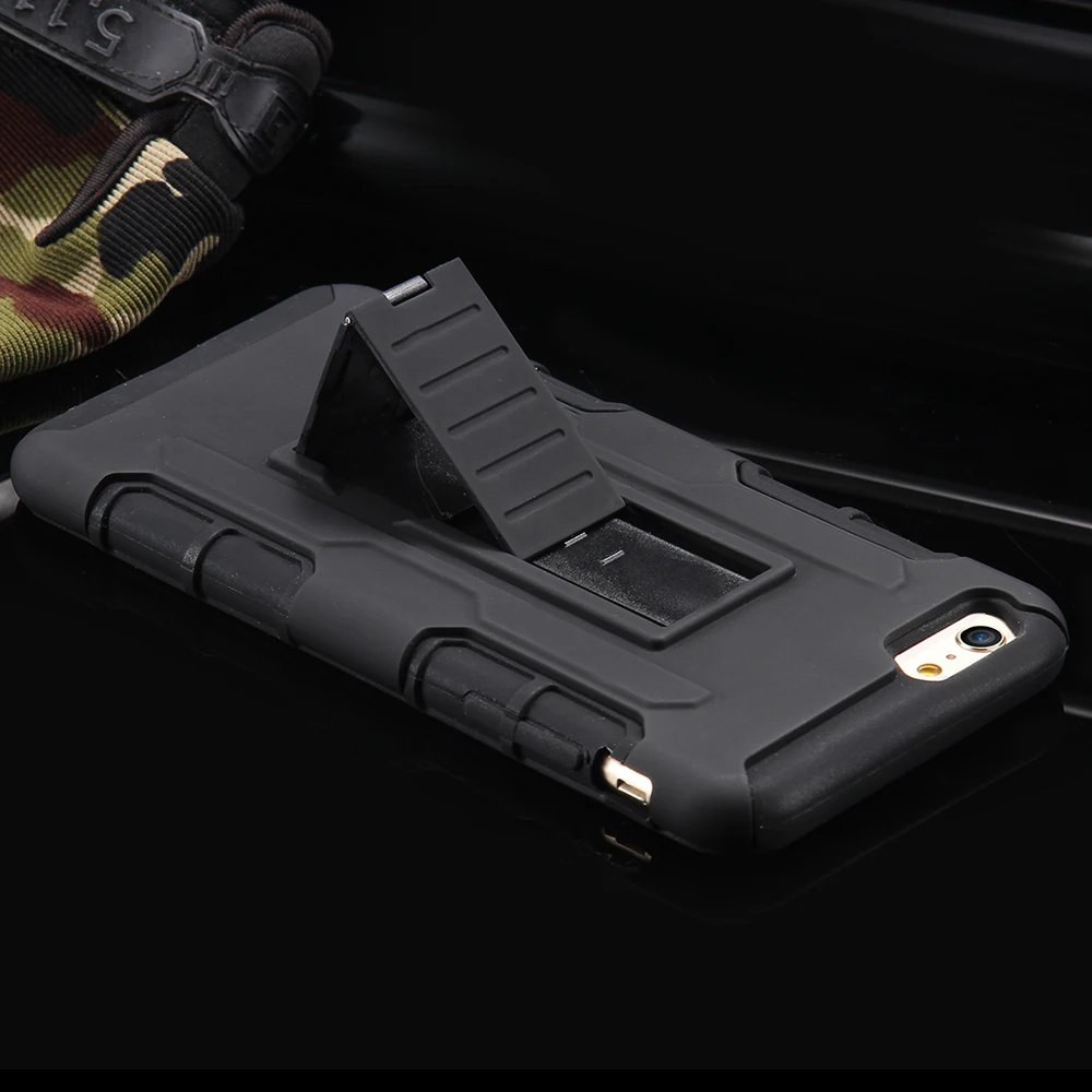 KISSCASE Cool Black 3 in 1 Hybrid Dual Use Arm Band Case Cover For iPhone 6 6S 7 Plus 5 5S SE Samsung S7 S6 S5 Edge Note 4 |