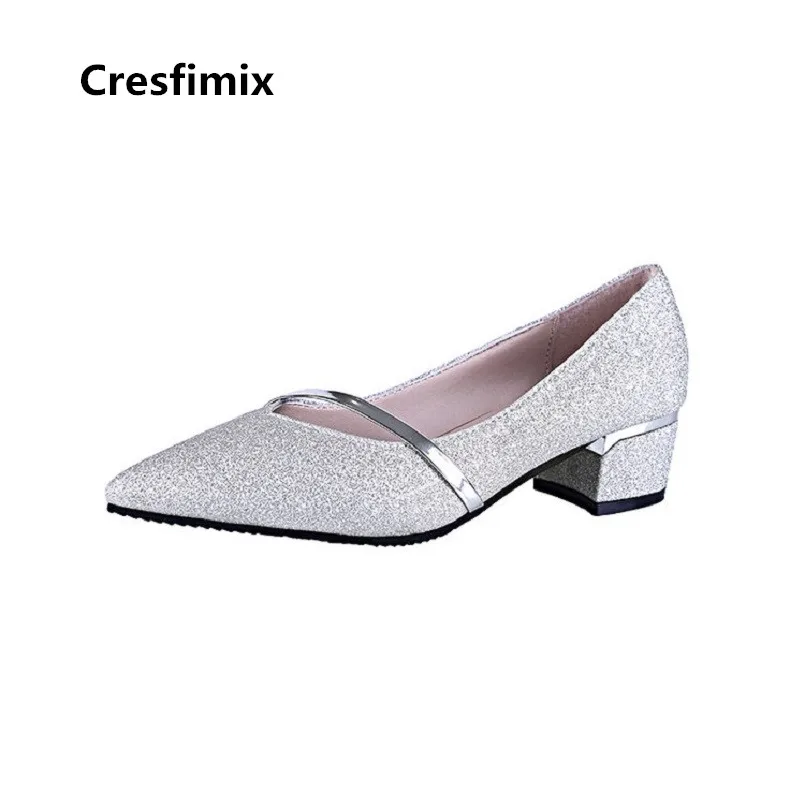 Туфли Cresfimix женские свадебные заостренный носок высокий каблук повседневные