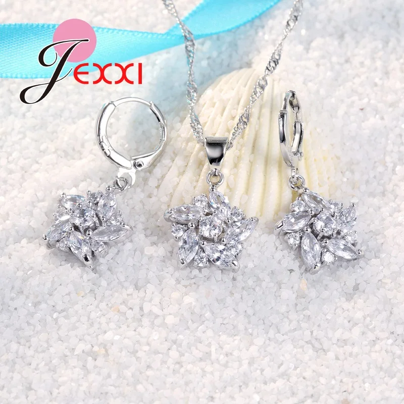 Женский ювелирный комплект из колье и серёг серебра 925 пробы|wedding jewelry sets|jewelry