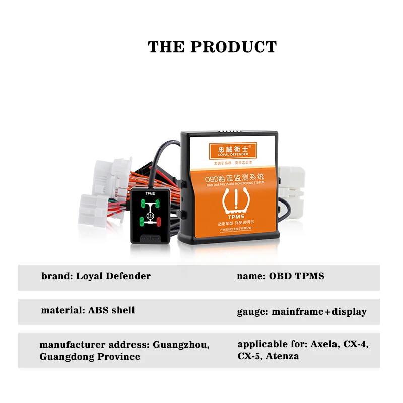 Cx-4 CX-5 Axela Atenza OBD TPMS система контроля давления в шинах в режиме реального времени интеллектуальный мониторинг OBD датчик охранная сигнализация