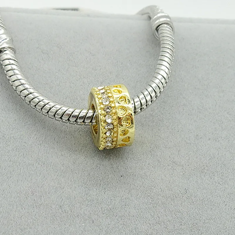 TTBEADS Европейский Шарм с золотым кубическим цирконием свободные бусины