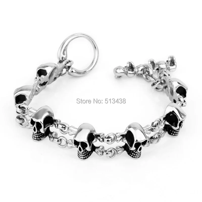 Новинка 2014 рождественские подарки уникальный дизайн цепочка с черепом браслет