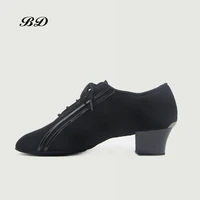 sneake dance shoes latin shoes ballroom men shoe modern jazz slip up black oxford cloth square heel 4 5 cm adult and boy shoes