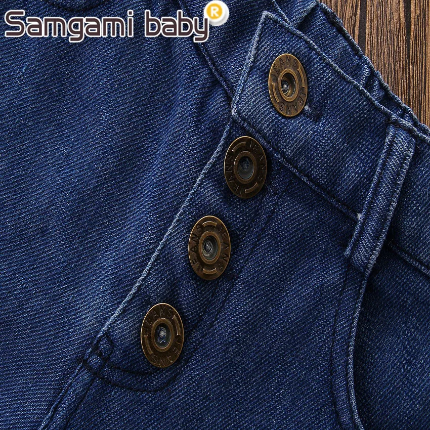 SAMGAMI/Детская футболка с короткими рукавами + джинсовые шорты комплект одежды из 2
