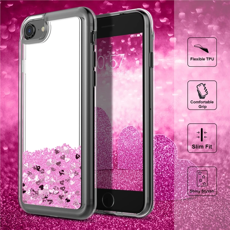 Роскошный чехол Yokata для iPhone 6 7 8 plus с жидким блеском и зыбучим песком зеркальный