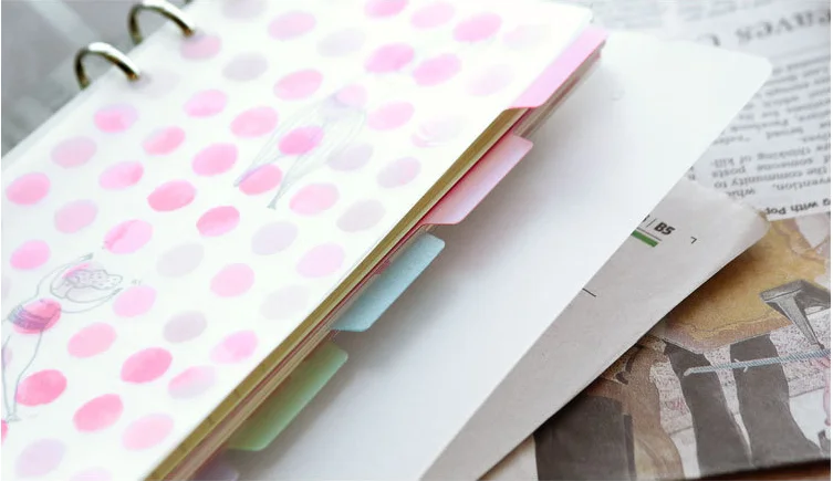 A5 Цвет типографии Тетрадь мультфильм кольца для пирсинга перегородки носа