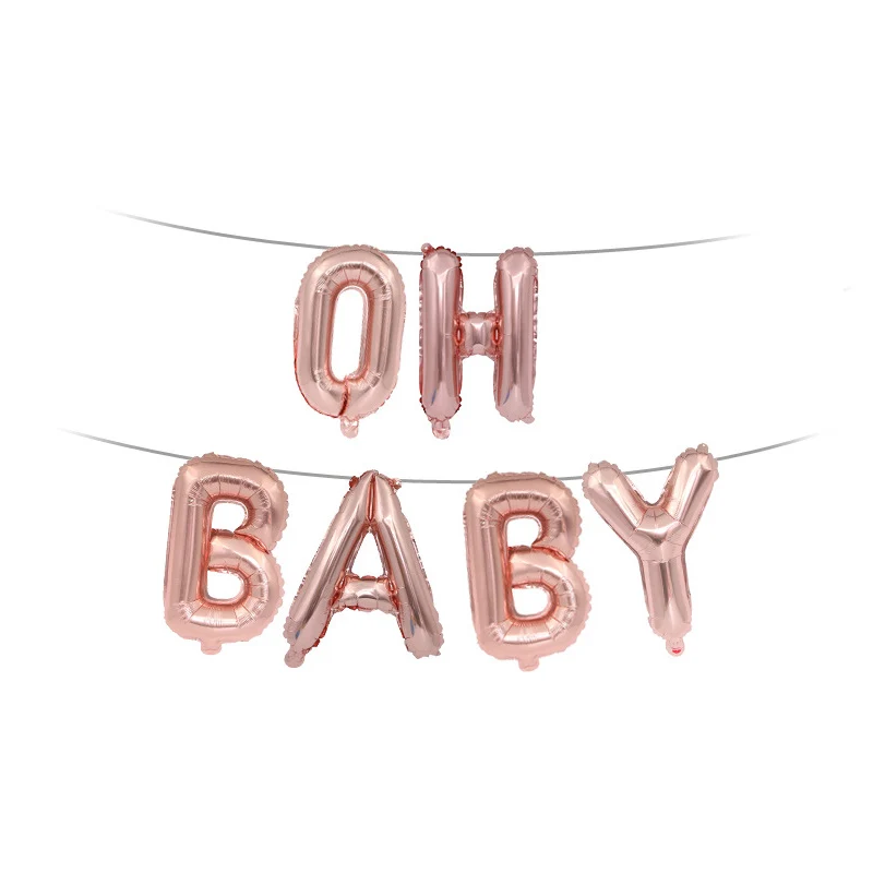 Набор шариков с надписью Oh Baby для мальчиков и девочек золотые шары фольгой