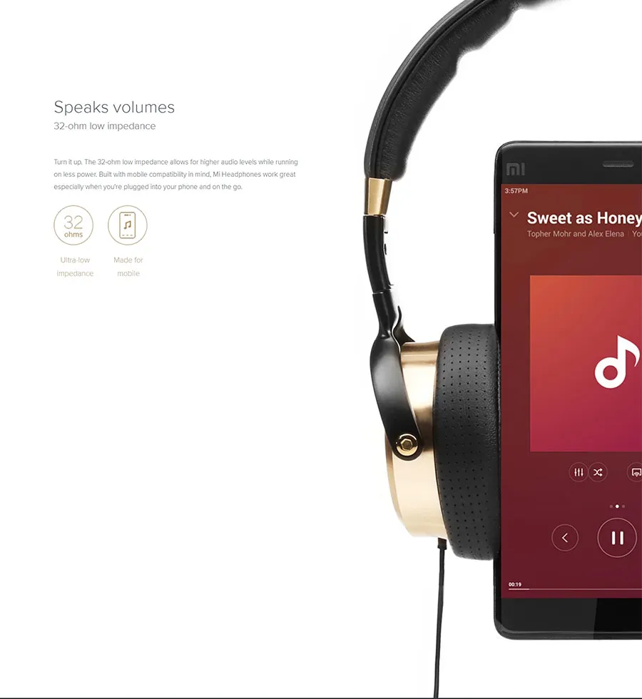 Оригинальные Xiaomi mi наушники черные складные над ухом Hi-Fi стерео гарнитура со встроенным mi c