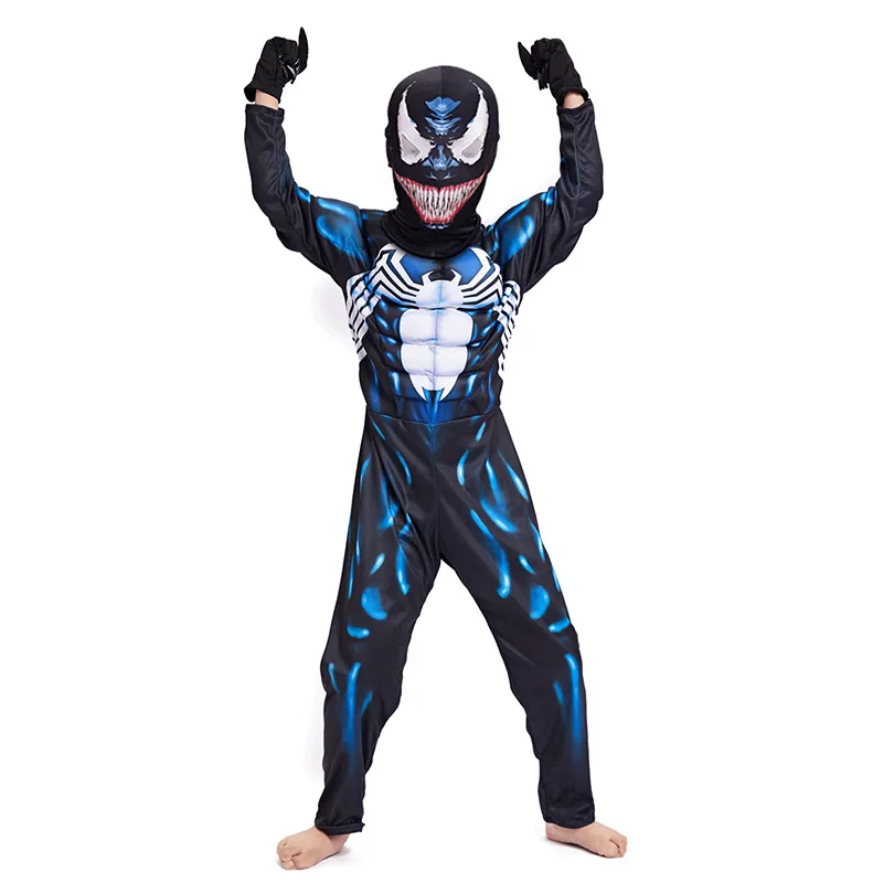 New symbiote spiderman venom costume kids suit jumpsuit mask boys new year Cosplay halloween costumes for men adult superheros |