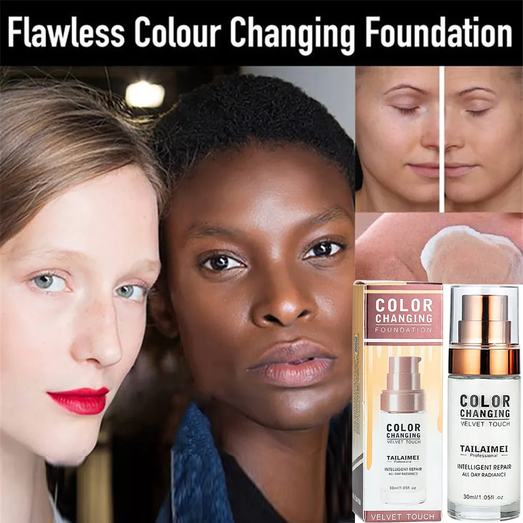 Цвет меняющий тональный крем макияж База Обнаженная лицо жидкое покрытие для