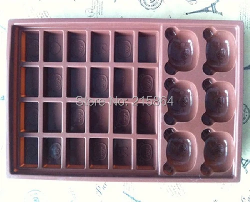 30 отверстиями в виде медведя бренд коробка Форма силиконовые формы для выпечки