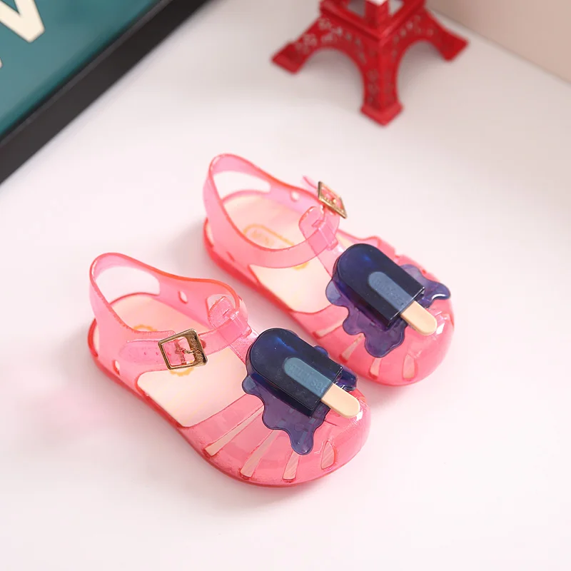 Kids Mini Melissa Jelly Sandals - Baby Girls Ice Cream Summer Cartoon Beach Shoes image 3