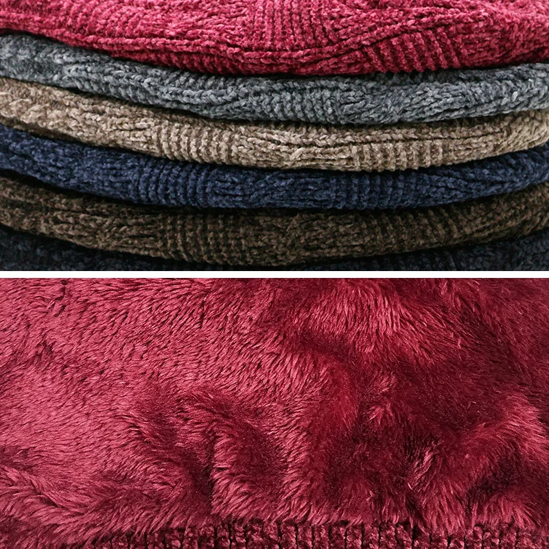 Зимние шапки для мужчин и женщин шапки бини вязаная шапка Gorras Bonnet внутри Риги бархатная черная Повседневная шапка мужские уличные лыжные Чулочные шапки