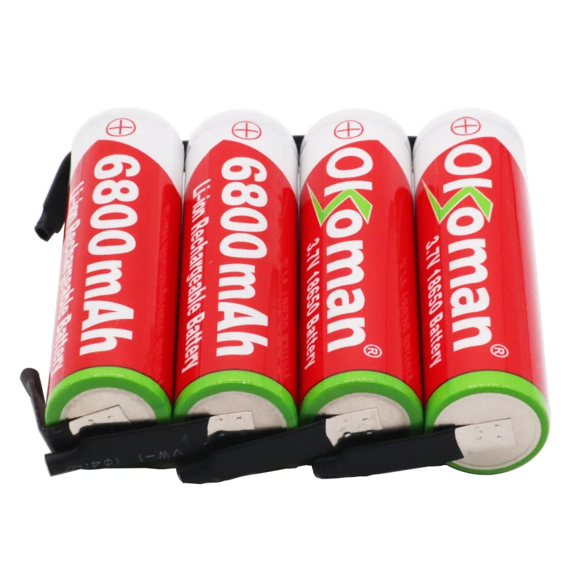 Новая Большая емкость 18650 3 7 V 6800mAh перезаряжаемая литиевая батарея для фонарика