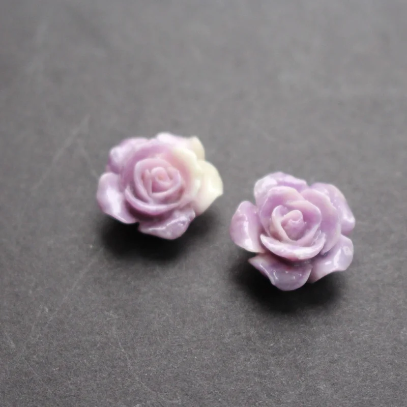 Purple 10 шт. 15 мм двойные цветные коралловые бусины Camelia коралловые Цветочные бусины кабошон разноцветные для изготовления ювелирных изделий - Цвет: Purple