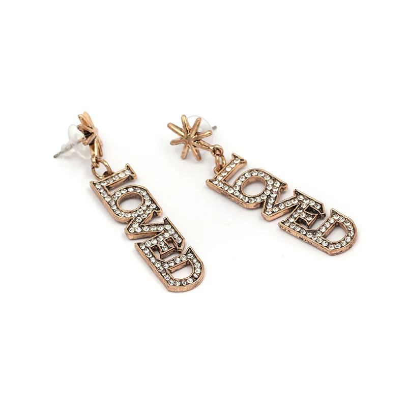 New Design European And American Style Personality Letter Metal Earrings Jewelry For Women Trendy Statement Patry Gift | Украшения и