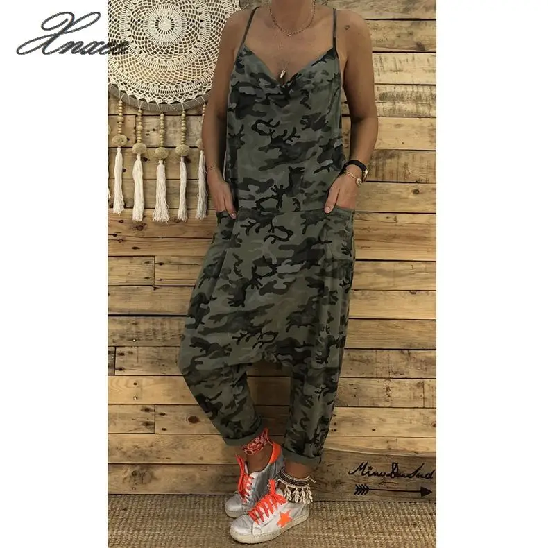 2020 explosion women's new sling camouflage jumpsuit | Женская одежда