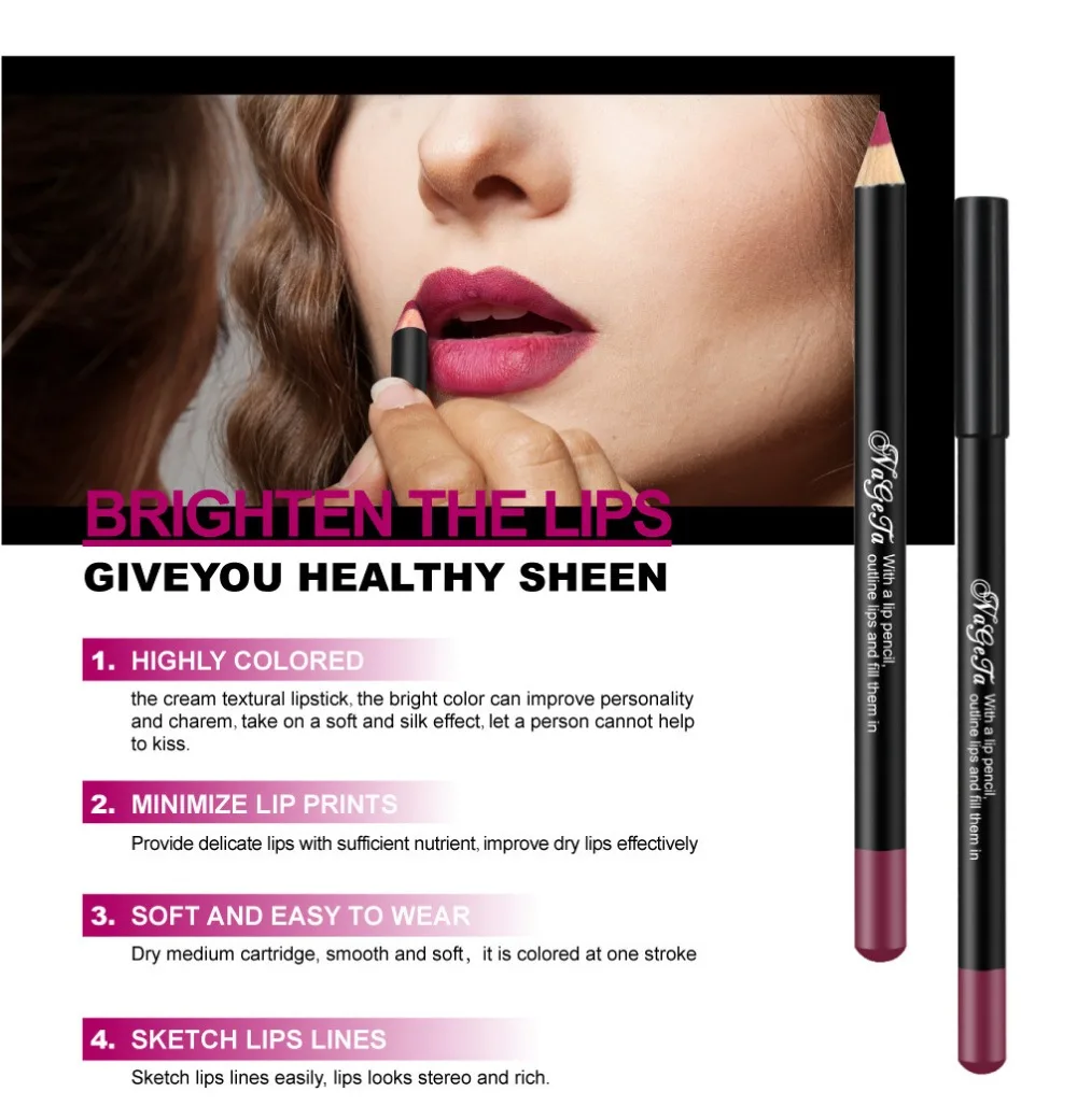 12 цветов сексуальный матовый карандаш для губ Lipliner карандаш для губ Matt Nude Lipsliner набор ручек Красота Макияж инструмент косметический