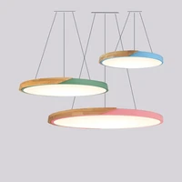 led iron wood acryl round multicolor suspension luminaire lampen lustre pendant lights pendant lamp pendant light for foyer