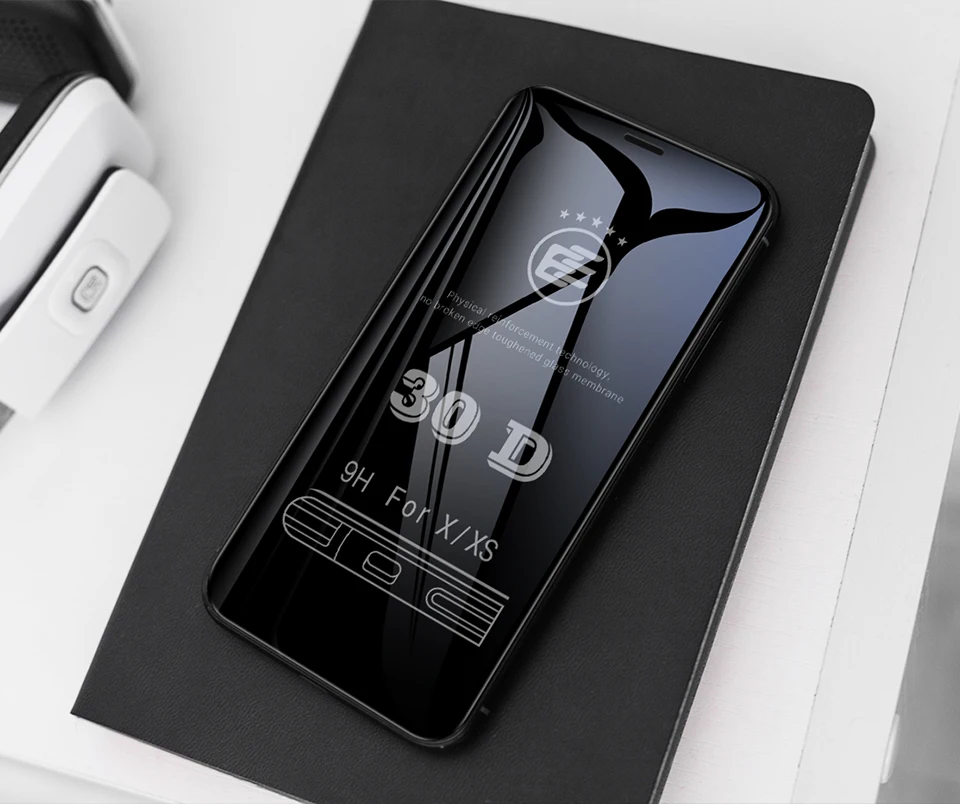 ESVNE полное покрытие 30D закаленное защитное стекло для айфон 6 6s 7 8 Plus стекло на iphone X XS MAX XR защита экрана изогнутый край