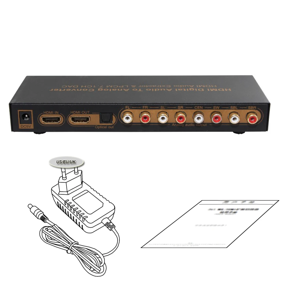 HDMI к аудио конвертер LPCM цифро аналоговый эксрактор до 7.1CH Full HD 3D 4 K для DVD hd плеер