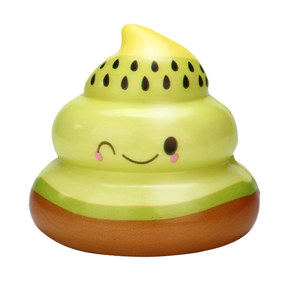 Сжимаемый мягкий Kawaii Kiwi фруктовый Poo медленно растущий крем ароматическая