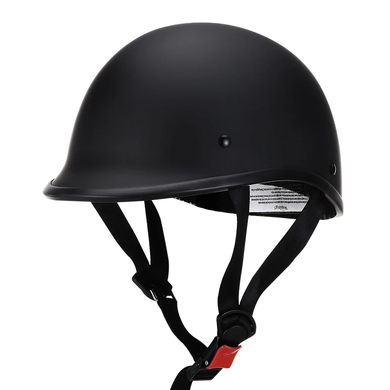 810-Matte Black AMZ Ретро Мотоциклетный Шлем КАСКО Мото шлем половина лица немецкий стиль винтажный шлем скутер шлем мотоциклетный для 4 сезона - Цвет: 810-Matte Black