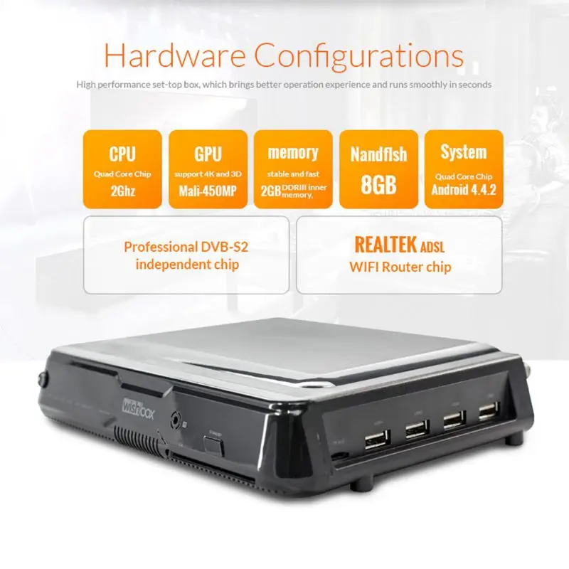 ТВ-приставка DVB-S2 декодер Android tv box 802,11 b/g/n Amlogic S812 2G+ 8G медиаплеер 2G DDR3 8GB Nandflash Octa Core 45
