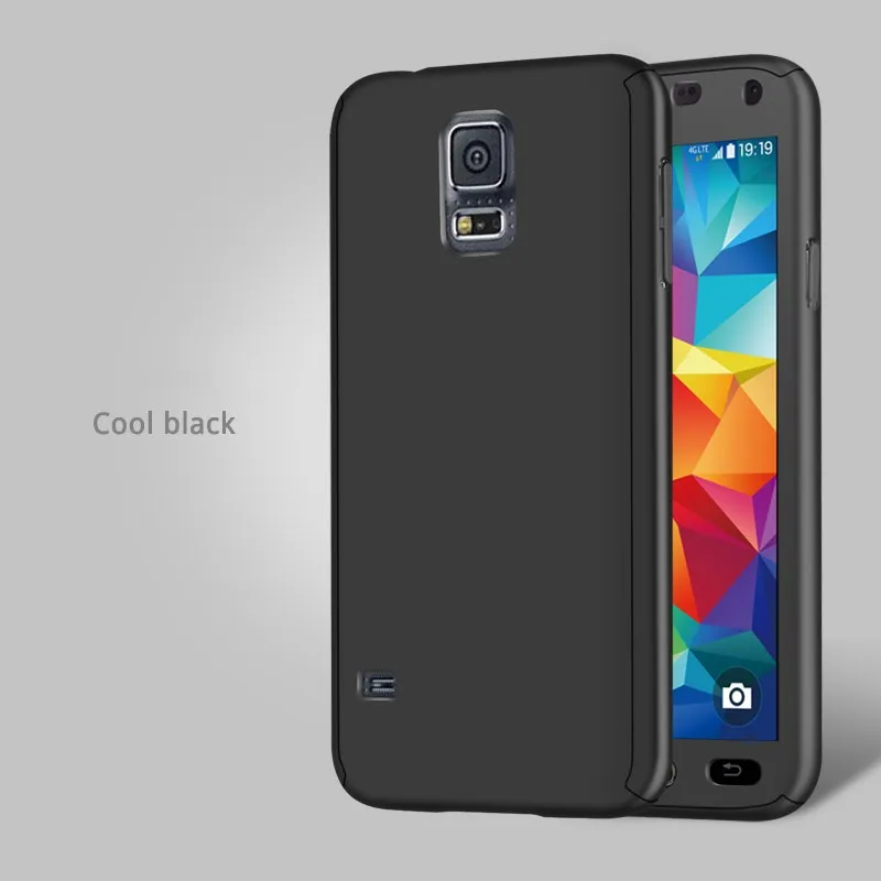 Beira 360 Degree Full Coverage Hard PC Phone Case For Samsung Galaxy S5 Glass Gift Shockproof Coque Cover Housing |