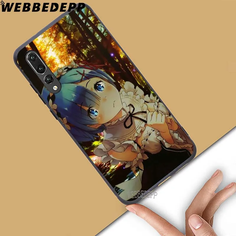 WEBBEDEPP мягкий чехол с аниме Rem Re Zero emilia для Huawei Honor 6 7A Pro 7C 8C 7X 8X 8 9 10 lite Note10|Бамперы| |
