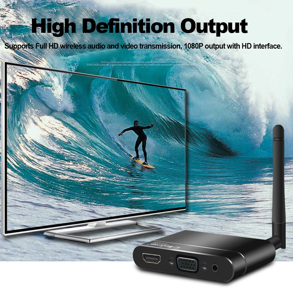 KuWFi ТВ палка беспроводной ключ HD дисплей ключ приемник WiFi зеркало коробка HDMI VGA AV выход Miracast Airplay отзеркаливание DLNA