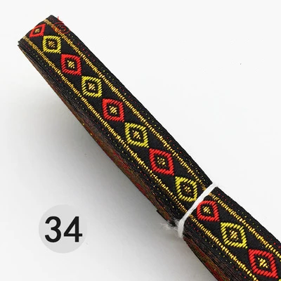 34 7 м/уп. 12 мм Широкий цветочный принт корсажная лента бант для волос/Рождество/свадьба DIY шитье ремесло кружевная ткань - Цвет: 34